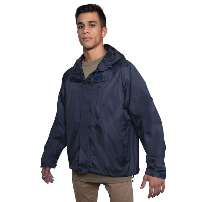 Rothco Packable Foldable Rain Coat Jacket Navy