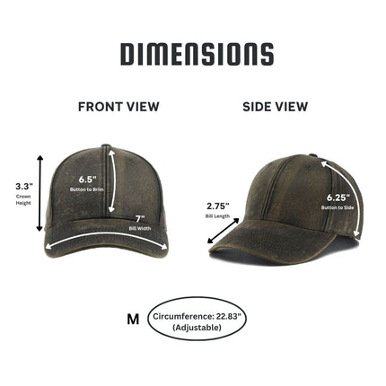Waxed Cotton Canvas Baseball Cap — PU Coated Structured Low Profile
