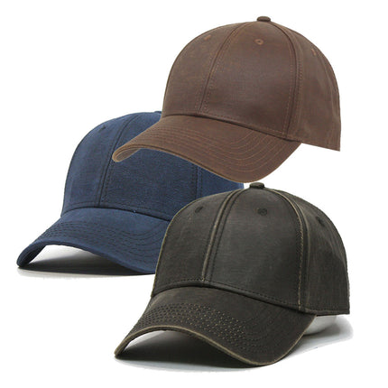 Heavy Washed Wax Coated Structured Adjustable Low Profile Baseball Cap
