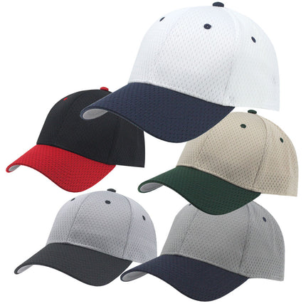 Two Tone Pro Cool Mesh Low Profile Adjustable Sport Baseball Cap
