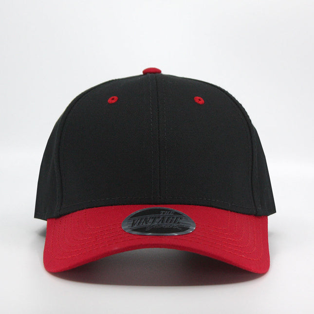 Two Tone Structured Low Profile Baseball Cap - 100% Cotton Twill
