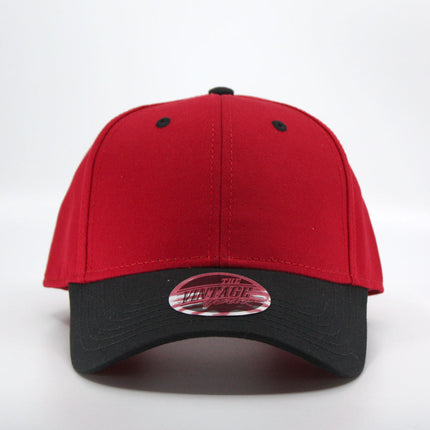 Two Tone Structured Low Profile Baseball Cap - 100% Cotton Twill
