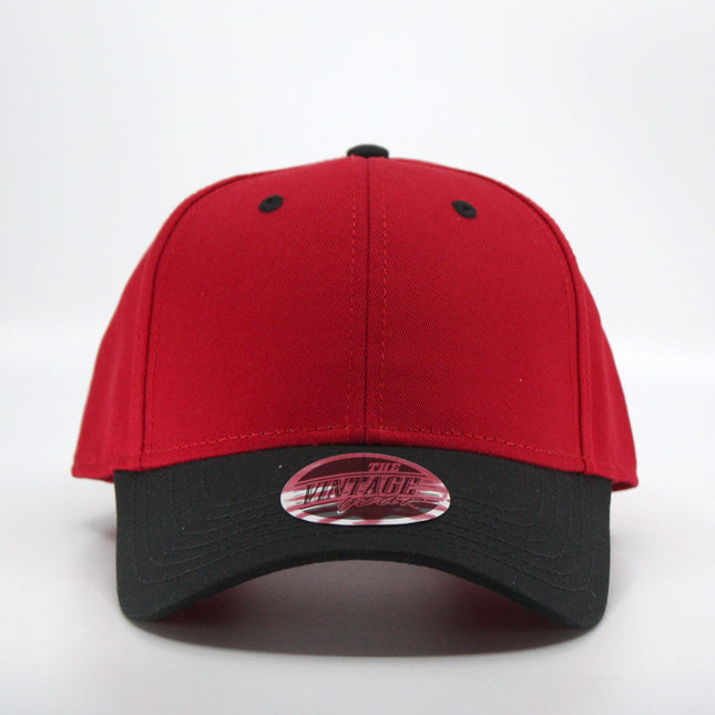Two Tone Structured Low Profile Baseball Cap - 100% Cotton Twill