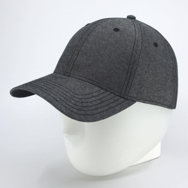Chambray Cotton Structured Low Profile Baseball Cap