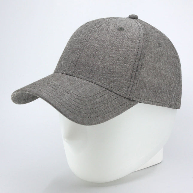 Chambray Cotton Structured Low Profile Baseball Cap