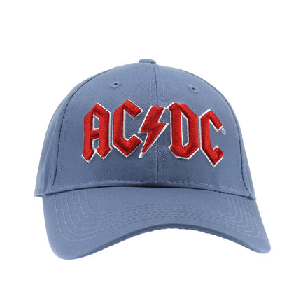 AC/DC Unisex Cotton Adjustable Baseball Cap Red Logo Denim Blue