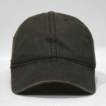 Heavy Washed Wax Coated Unstructured Adjustable Low Profile Baseball Cap