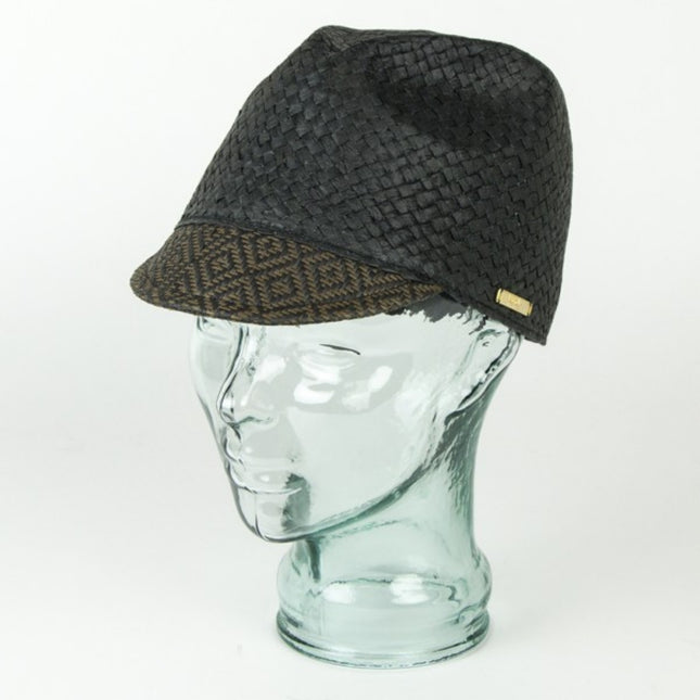 Laundry by Shelli Segal Jacquard Peak Baseball Cap Sun Hat Black Brown