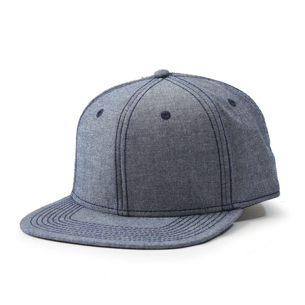 Classic Chambray Flat Brim Adjustable Snapback Baseball Cap