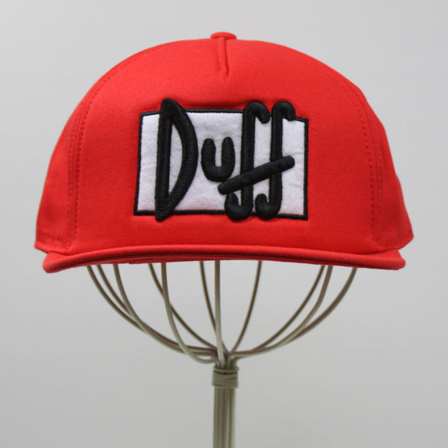 Simpsons Duff Beer Flat Brim Adjustable Snapback Baseball Cap Red