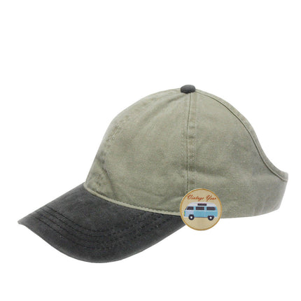 Ponytail Open Back Washed Cotton Adjustable Baseball Pickleball Sports Cap