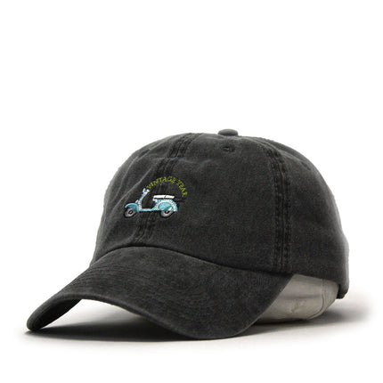 Scooter Embroidered Washed Cotton Adjustable Dad Hat Baseball Cap