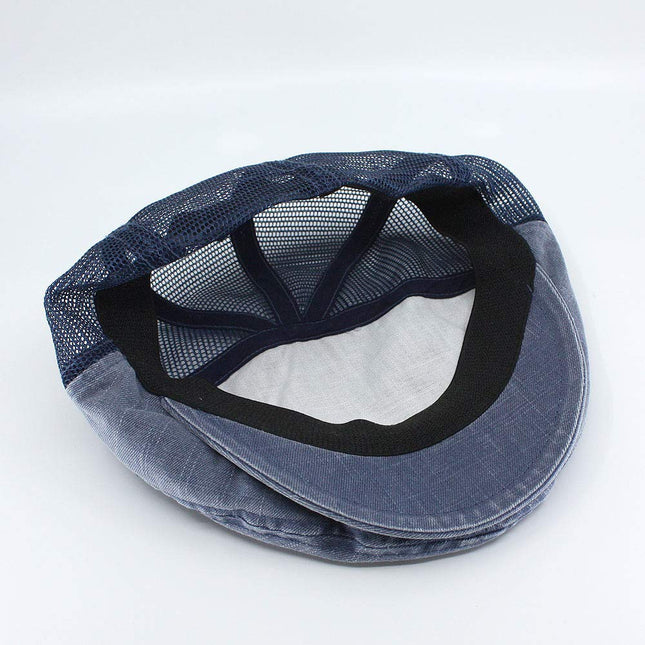 Washed Cotton Slub Twill Mesh Ivy Newsboy Cap