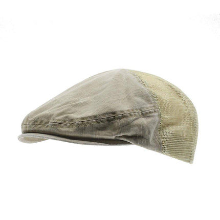 Washed Cotton Slub Twill Mesh Ivy Newsboy Cap
