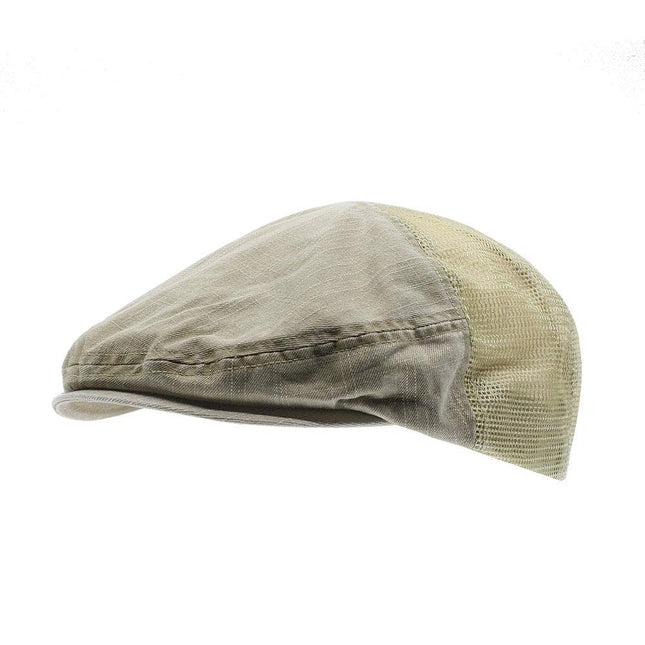 Washed Cotton Slub Twill Mesh Ivy Newsboy Cap
