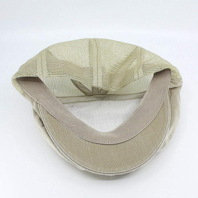 Washed Cotton Slub Twill Mesh Ivy Newsboy Cap