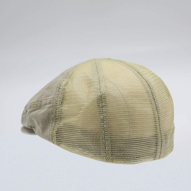Washed Cotton Slub Twill Mesh Ivy Newsboy Cap