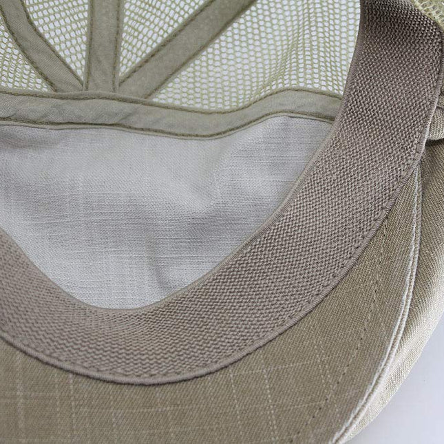 Washed Cotton Slub Twill Mesh Ivy Newsboy Cap