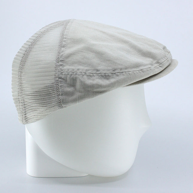 Washed Cotton Slub Twill Mesh Ivy Newsboy Cap