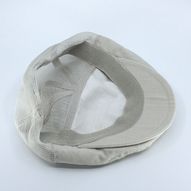 Washed Cotton Slub Twill Mesh Ivy Newsboy Cap