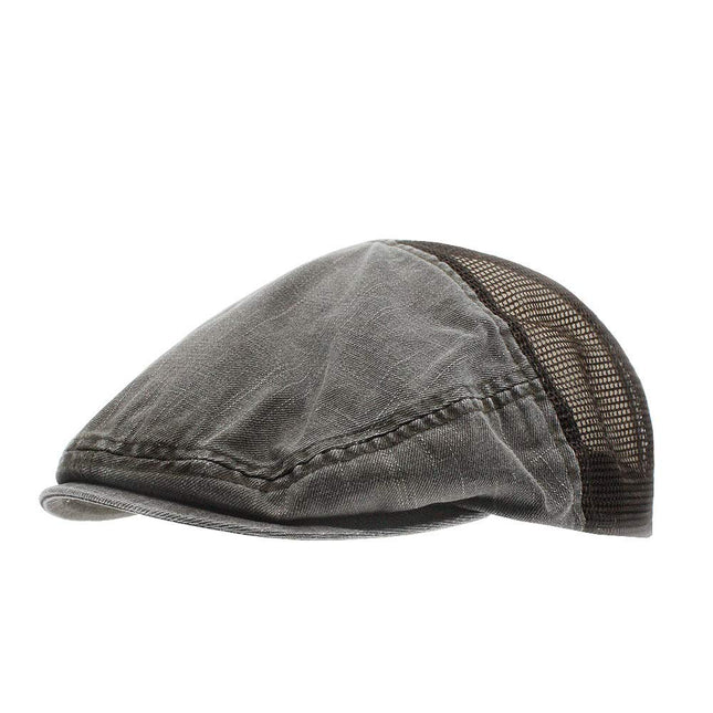 Washed Cotton Slub Twill Mesh Ivy Newsboy Cap