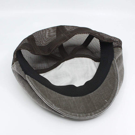 Washed Cotton Slub Twill Mesh Ivy Newsboy Cap
