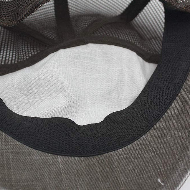 Washed Cotton Slub Twill Mesh Ivy Newsboy Cap