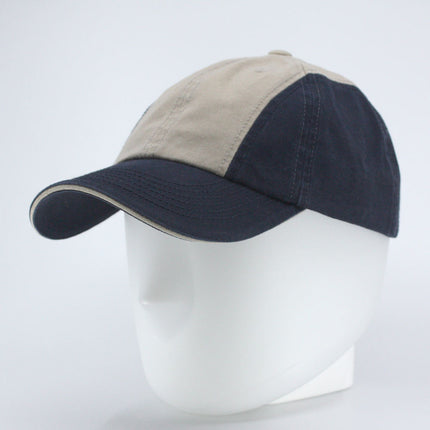 Two Tone Washed Cotton Sandwich Visor Twelve Panel Low Profile Baseball Cap