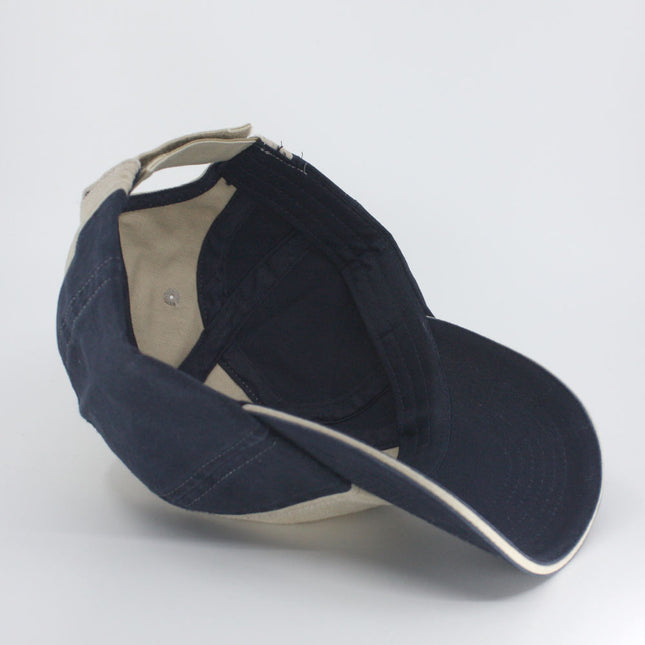 Two Tone Washed Cotton Sandwich Visor Twelve Panel Low Profile Baseball Cap