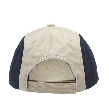 Two Tone Washed Cotton Sandwich Visor Twelve Panel Low Profile Baseball Cap
