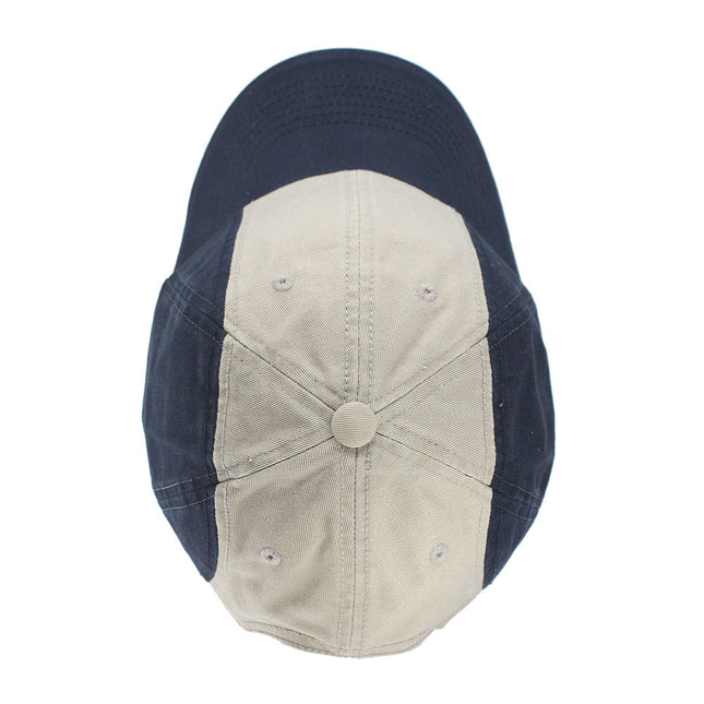 Two Tone Washed Cotton Sandwich Visor Twelve Panel Low Profile Baseball Cap