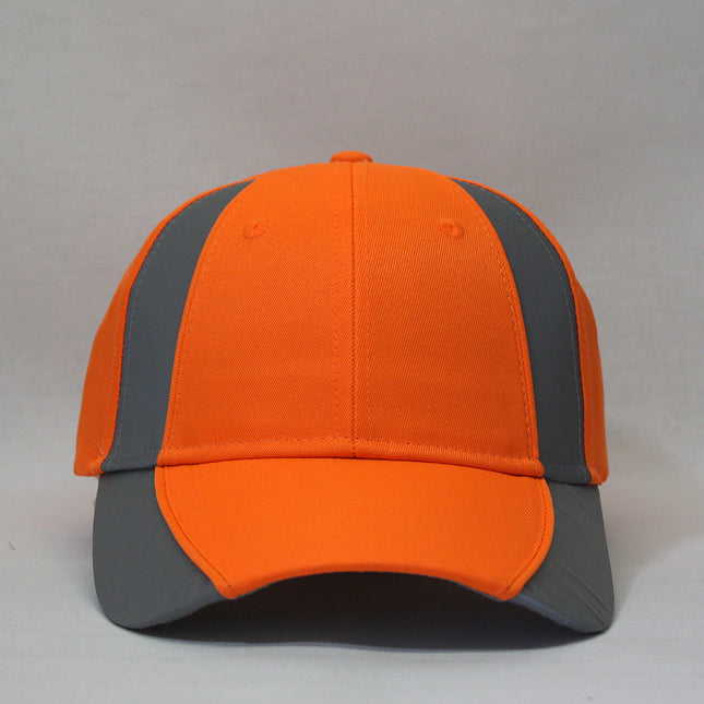 Reflective High Visibility Piping Neon Polyester Twill Low Profile Baseball Cap