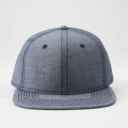 Classic Chambray Flat Brim Adjustable Snapback Baseball Cap