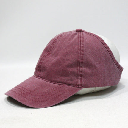 Ponytail Open Back Washed Cotton Adjustable Baseball Pickleball Sports Cap