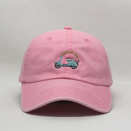 Scooter Embroidered Washed Cotton Adjustable Dad Hat Baseball Cap