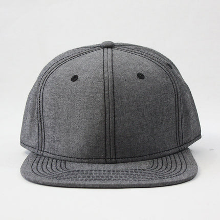 Classic Chambray Flat Brim Adjustable Snapback Baseball Cap