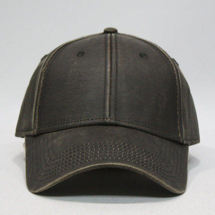 Heavy Washed Wax Coated Structured Adjustable Low Profile Baseball Cap