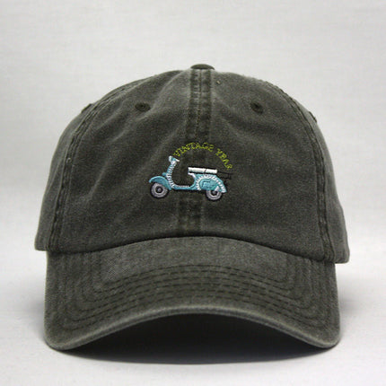 Scooter Embroidered Washed Cotton Adjustable Dad Hat Baseball Cap