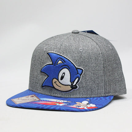 Sega Sonic Pixel Face Sublimated Bill Adjustable Snapback Baseball Cap