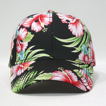 Floral Hawaiian Cotton Twill Low Profile Adjustable Snapback Baseball Caps