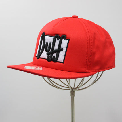Simpsons Duff Beer Flat Brim Adjustable Snapback Baseball Cap Red