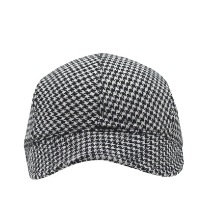 Wool Houndstooth Disc Jockey Fashion Fitted Cap Hat