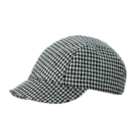 Wool Houndstooth Disc Jockey Fashion Fitted Cap Hat