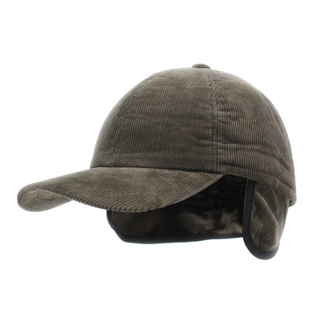 Solid Men's Corduroy Warmer Flap Winter Baseball Cap