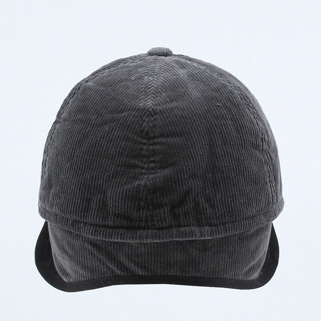 Solid Men's Corduroy Warmer Flap Winter Baseball Cap