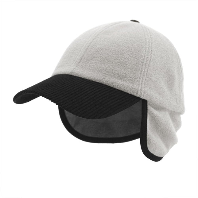 Anti Pilling Corduroy Bill Fold-able Earflap Fleece Trapper Baseball Cap
