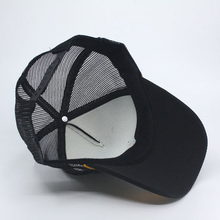High Crown Black Oak Form Adjustable Mesh Trucker Baseball Cap