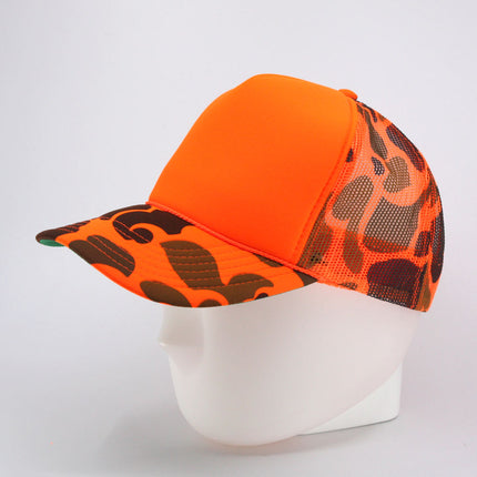 High Crown Camouflage Camo Mossy Oak Neon Form Adjustable Mesh Trucker Baseball Cap