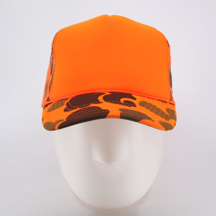 High Crown Camouflage Camo Mossy Oak Neon Form Adjustable Mesh Trucker Baseball Cap