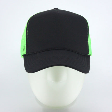 High Crown Sold Triocolor Neon Form Adjustable Mesh Trucker Baseball Cap